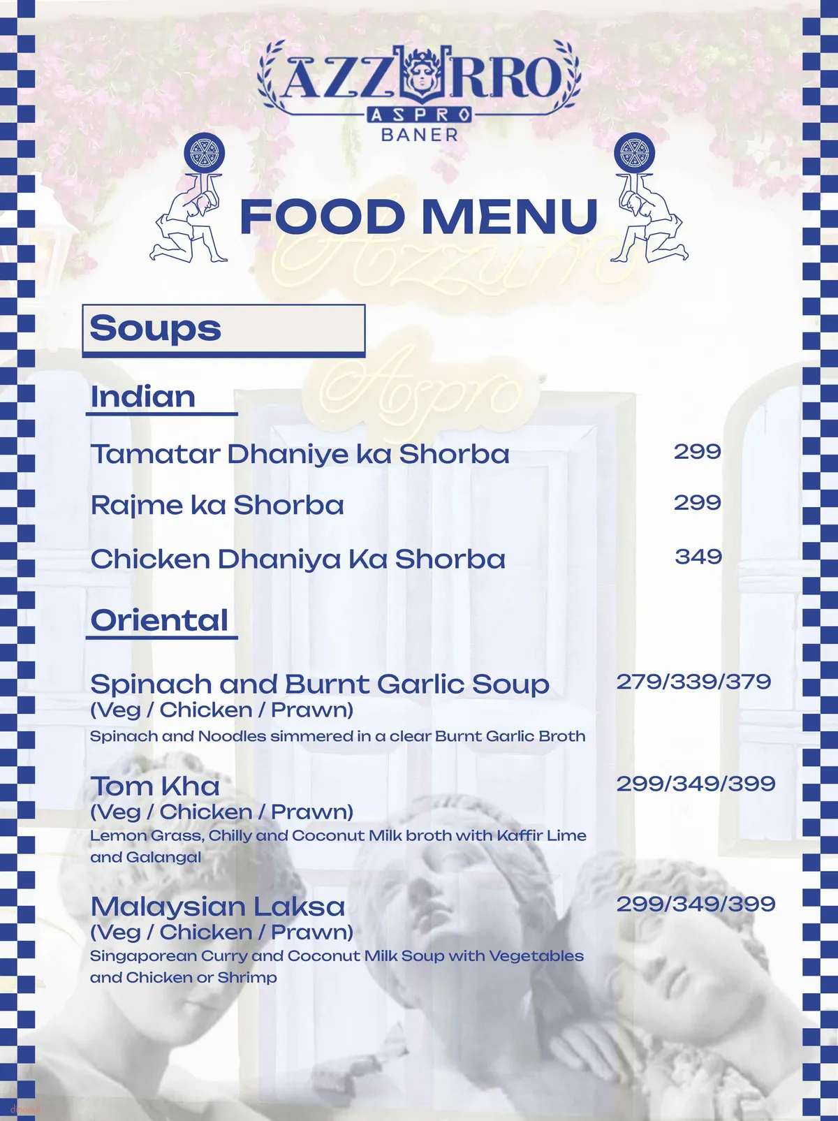 Azzurro Aspro Gastro Bar, Baner